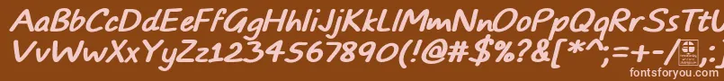 フォントTypoComicsBoldItalicDemo – 茶色の背景にピンクのフォント