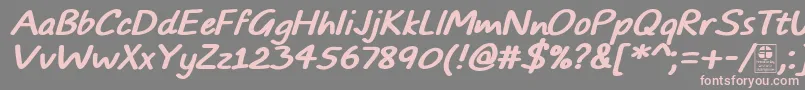 TypoComicsBoldItalicDemo Font – Pink Fonts on Gray Background