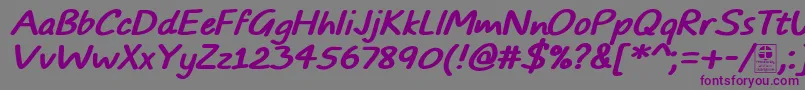 TypoComicsBoldItalicDemo Font – Purple Fonts on Gray Background