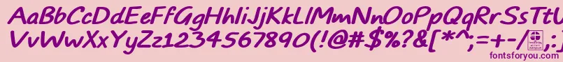 Police TypoComicsBoldItalicDemo – polices violettes sur fond rose