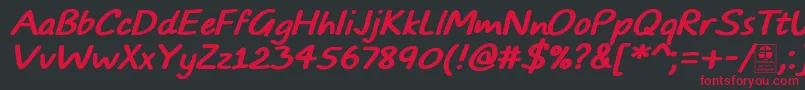 フォントTypoComicsBoldItalicDemo – 黒い背景に赤い文字