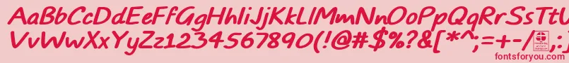 fuente TypoComicsBoldItalicDemo – Fuentes Rojas Sobre Fondo Rosa