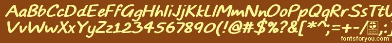 TypoComicsBoldItalicDemo Font – Yellow Fonts on Brown Background