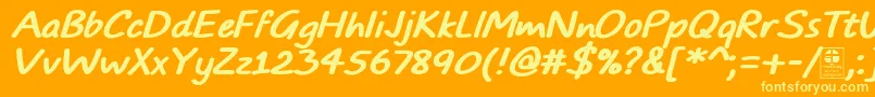 More about TypoComicsBoldItalicDemo Font TypoComicsBoldItalicDemo Font – Yellow Fonts on Orange Background