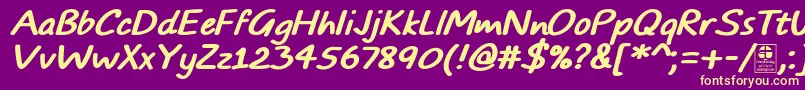 TypoComicsBoldItalicDemo Font – Yellow Fonts on Purple Background