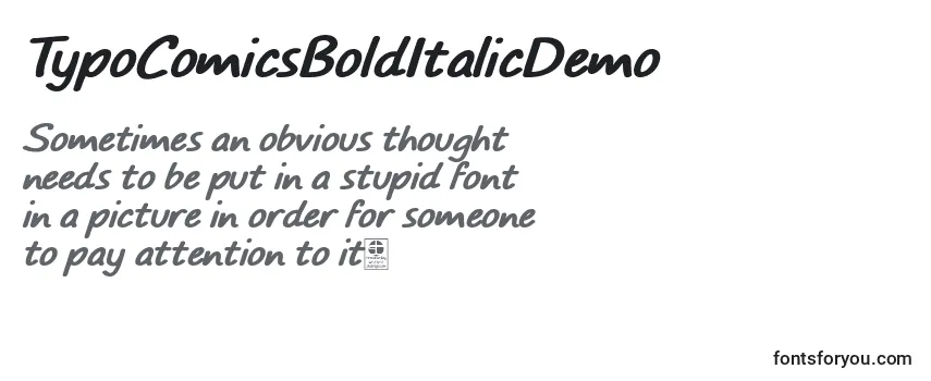 TypoComicsBoldItalicDemo-fontti
