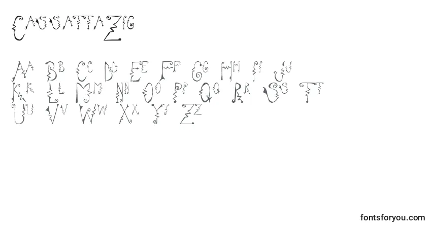 A fonte CassattaZig – alfabeto, números, caracteres especiais