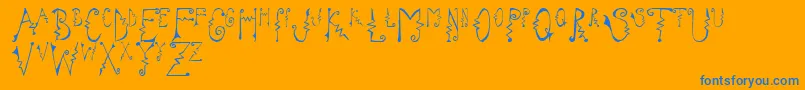 CassattaZig Font – Blue Fonts on Orange Background