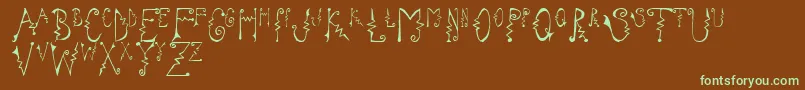 CassattaZig-fontti – vihreät fontit ruskealla taustalla
