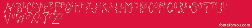 フォントCassattaZig – 赤い背景に緑の文字