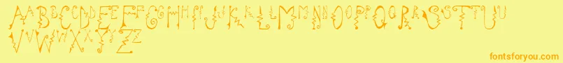 CassattaZig Font – Orange Fonts on Yellow Background