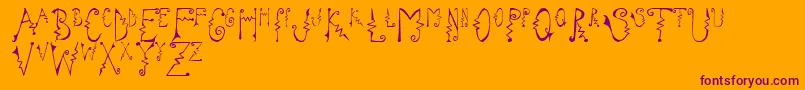 CassattaZig-Schriftart – Violette Schriften auf orangefarbenem Hintergrund