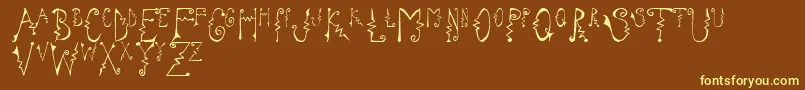 CassattaZig-Schriftart – Gelbe Schriften auf braunem Hintergrund
