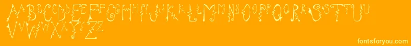 fuente CassattaZig – Fuentes Amarillas Sobre Fondo Naranja