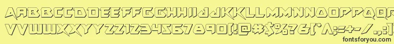 Skirmisher3D Font – Black Fonts on Yellow Background