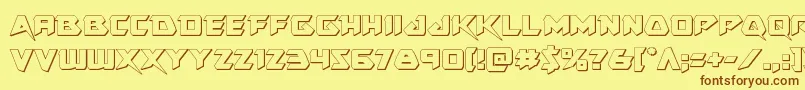 Skirmisher3D Font – Brown Fonts on Yellow Background