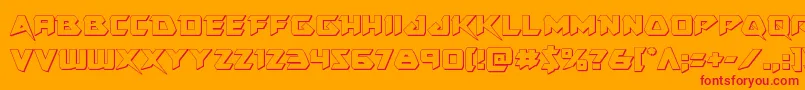 Skirmisher3D Font – Red Fonts on Orange Background