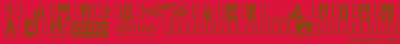 Czcionka ElviraDingbats – brązowe czcionki na czerwonym tle