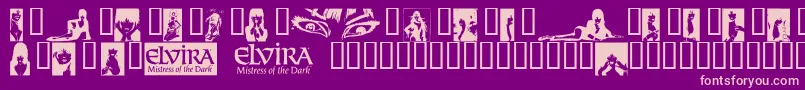ElviraDingbats Font – Pink Fonts on Purple Background