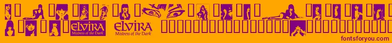 More about ElviraDingbats Font ElviraDingbats Font – Purple Fonts on Orange Background