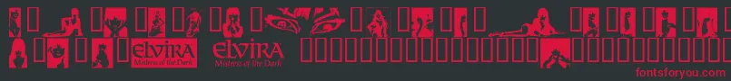 ElviraDingbats Font – Red Fonts on Black Background