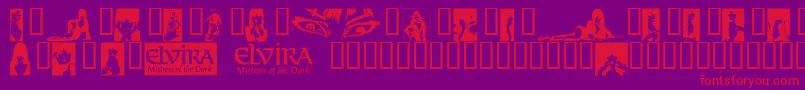fuente ElviraDingbats – Fuentes Rojas Sobre Fondo Morado