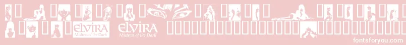 ElviraDingbats Font – White Fonts on Pink Background