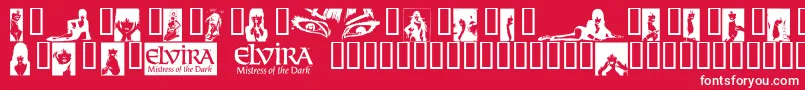 ElviraDingbats Font – White Fonts on Red Background