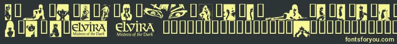 ElviraDingbats Font – Yellow Fonts on Black Background
