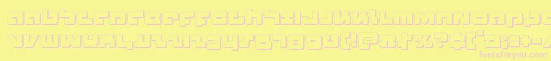 Boomstick3D-fontti – vaaleanpunaiset fontit keltaisella taustalla