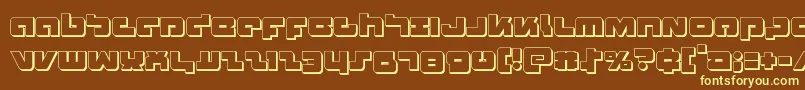 Boomstick3D-fontti – keltaiset fontit ruskealla taustalla