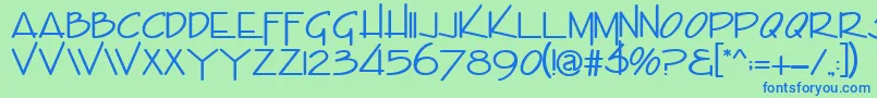 EmilieRegular Font – Blue Fonts on Green Background