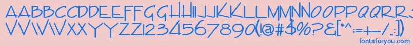 EmilieRegular Font – Blue Fonts on Pink Background