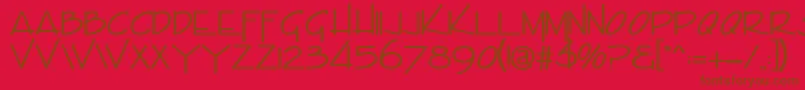 Шрифт EmilieRegular – коричневые шрифты на красном фоне