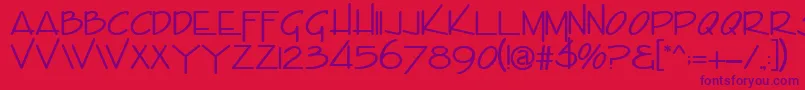 EmilieRegular Font – Purple Fonts on Red Background