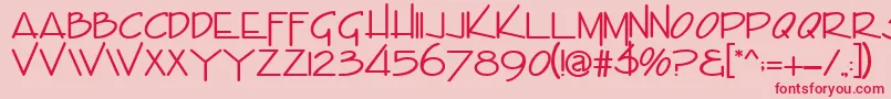 EmilieRegular Font – Red Fonts on Pink Background