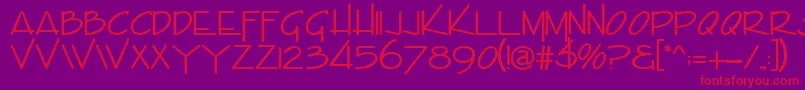 EmilieRegular Font – Red Fonts on Purple Background