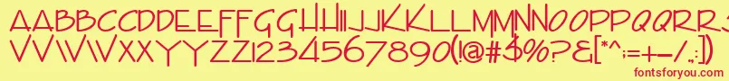 EmilieRegular Font – Red Fonts on Yellow Background