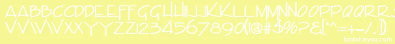 EmilieRegular Font – White Fonts on Yellow Background