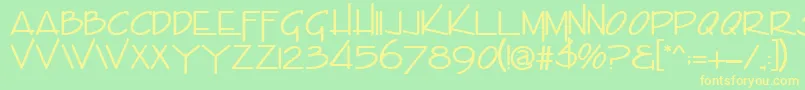 EmilieRegular Font – Yellow Fonts on Green Background