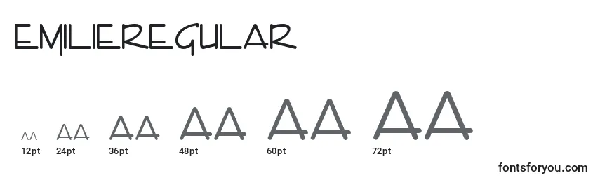 Размеры шрифта EmilieRegular