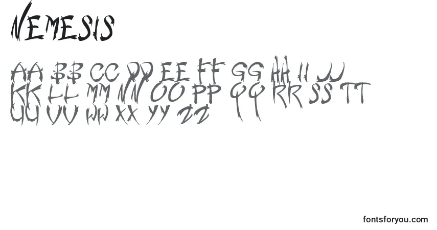 Шрифт Nemesis – алфавит, цифры, специальные символы