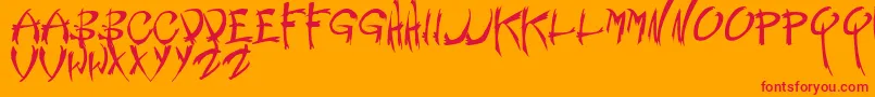 Nemesis Font – Red Fonts on Orange Background