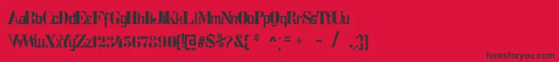 StencilIntellectaTrashFreeフォントについての詳細 フォントStencilIntellectaTrashFree – 赤い背景に黒い文字