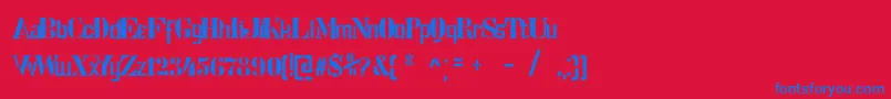 フォントStencilIntellectaTrashFree – 赤い背景に青い文字