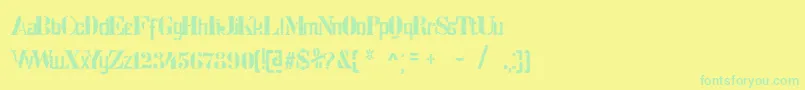 StencilIntellectaTrashFree Font – Green Fonts on Yellow Background
