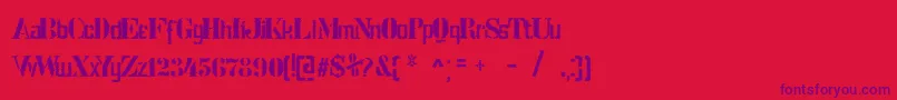 StencilIntellectaTrashFreeフォントについての詳細 フォントStencilIntellectaTrashFree – 赤い背景に紫のフォント