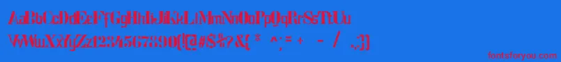 Шрифт StencilIntellectaTrashFree – красные шрифты на синем фоне