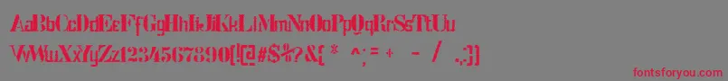 StencilIntellectaTrashFree Font – Red Fonts on Gray Background