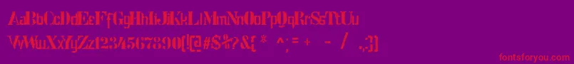 StencilIntellectaTrashFree Font – Red Fonts on Purple Background